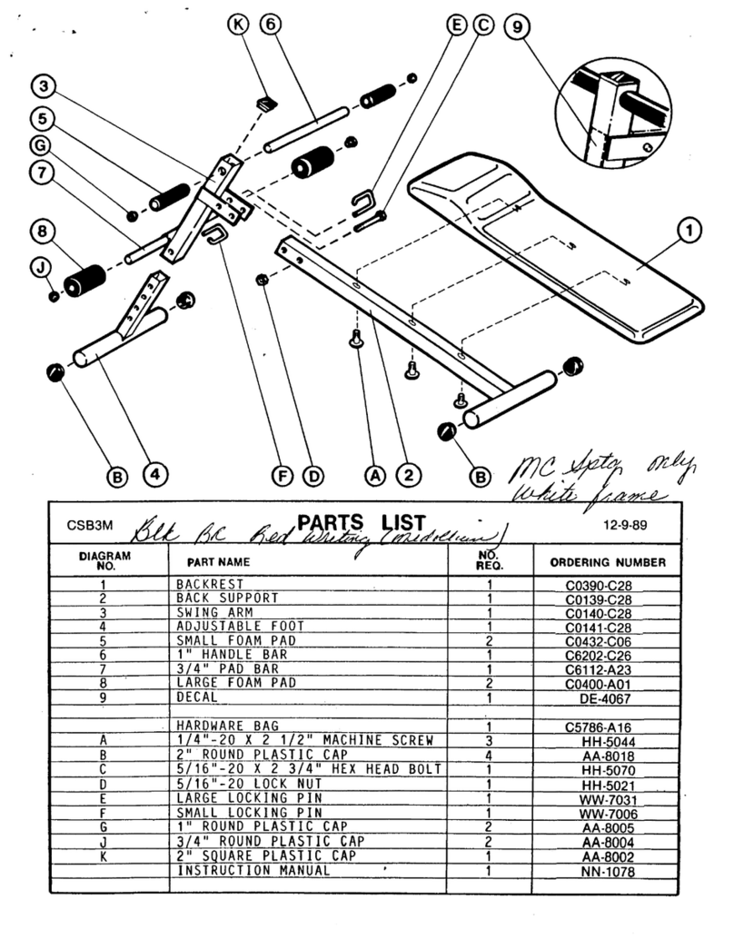 Weider Sb3medallion Bench manual