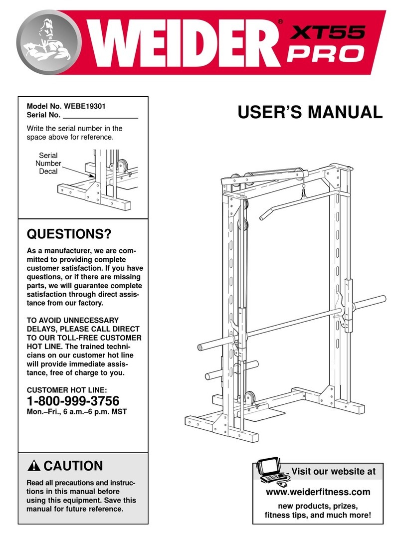 Weider Pro Xt55 User manual Weider Pro Xt55 User manual