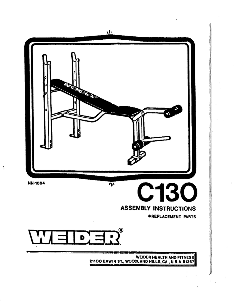 Weider Redline2 Upright Bench User manual