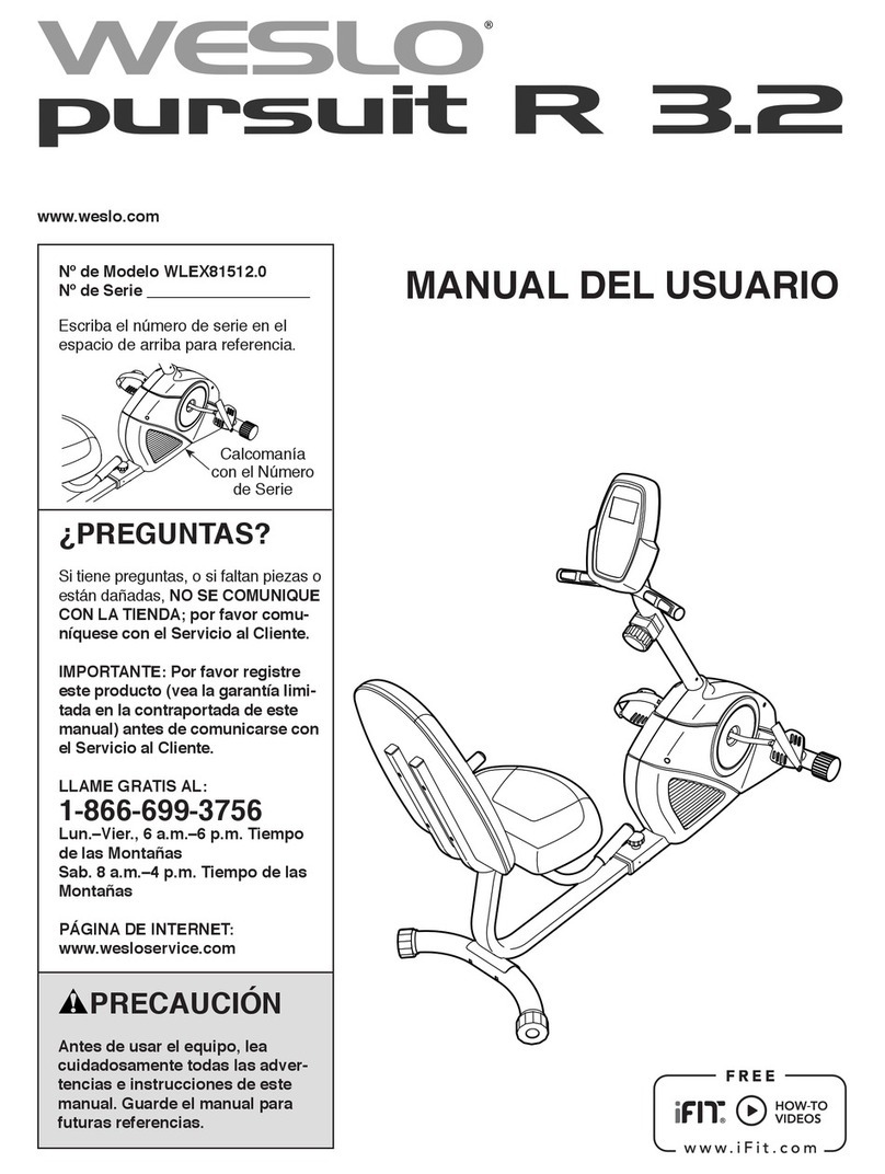 Weslo Pursuit 3.2 R Bike User guide
