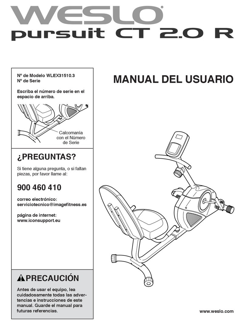 Weslo Pursuit2.0r Tmr Bike Manual Del Usuario