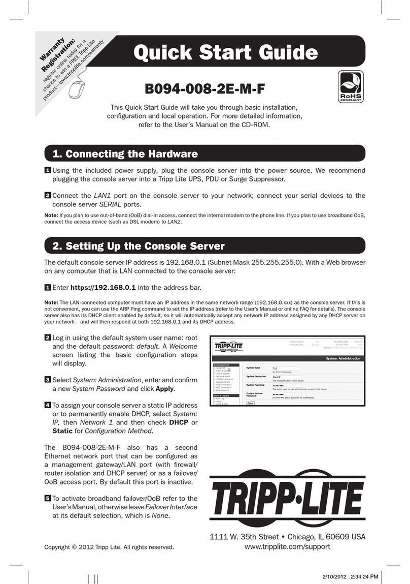 Tripp Lite B094-008-2E-M-F User manual