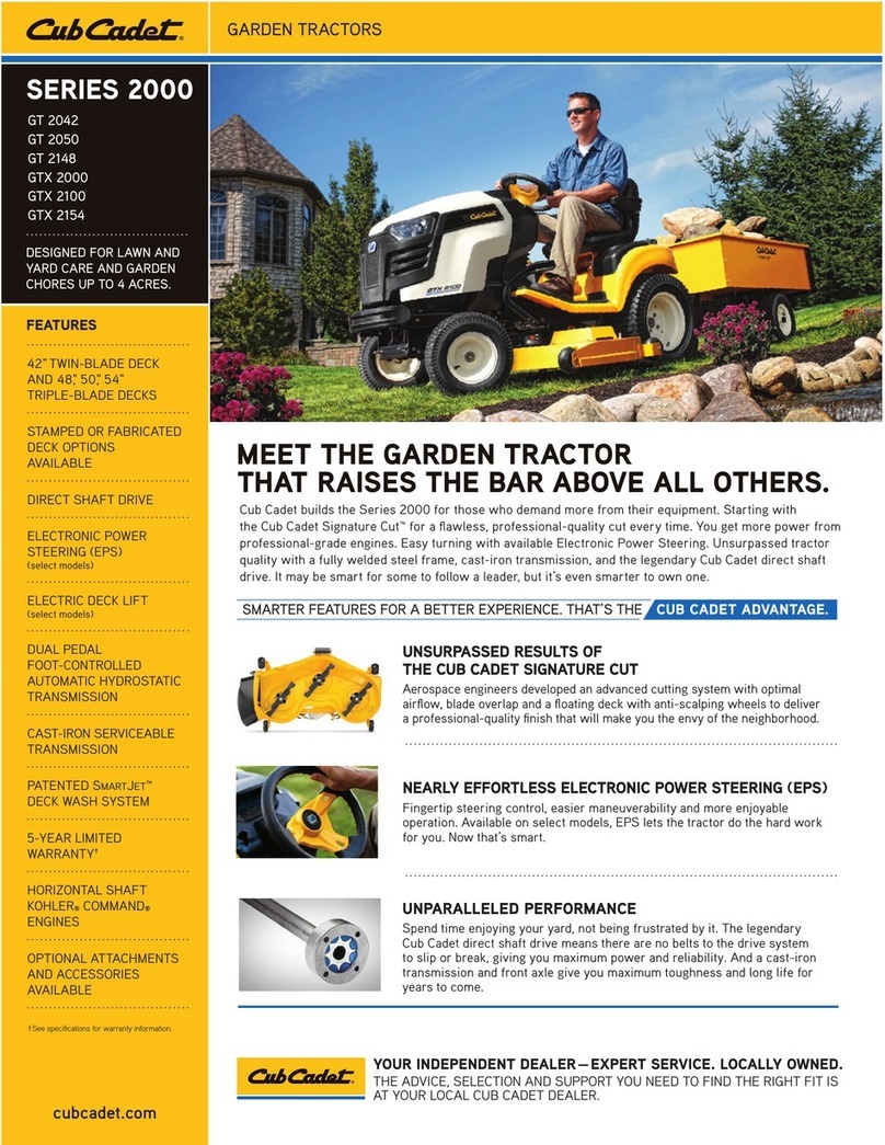Cub Cadet GT 2042 Garden Tractor User manual