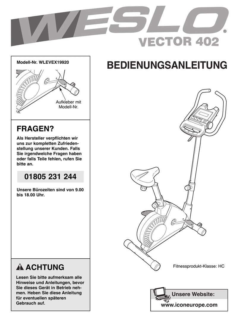 Weslo Vector 402 Bedienungsanleitung Weslo Vector 402 Bedienungsanleitung