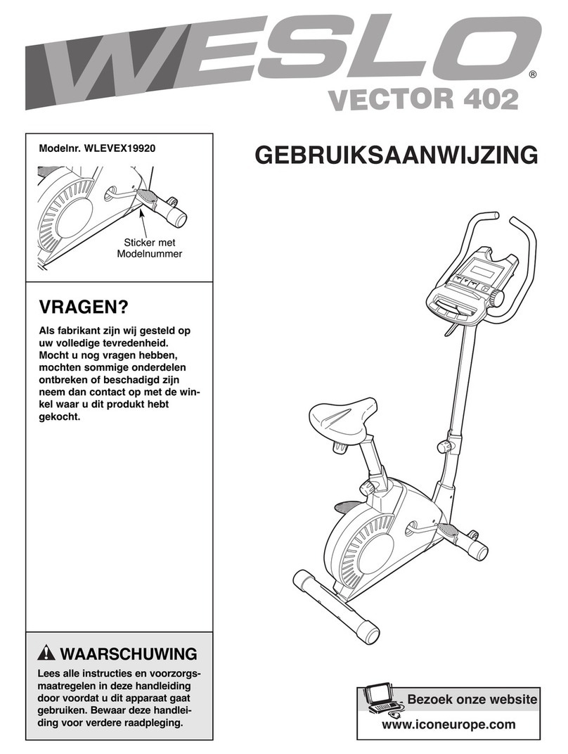Weslo Vector 402 Gebruiksaanwijzing
