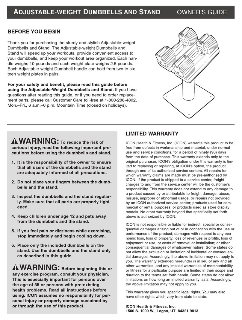 Weider We Core Spacesaver 100 Weights manual Weider We Core Spacesaver 100 Weights manual