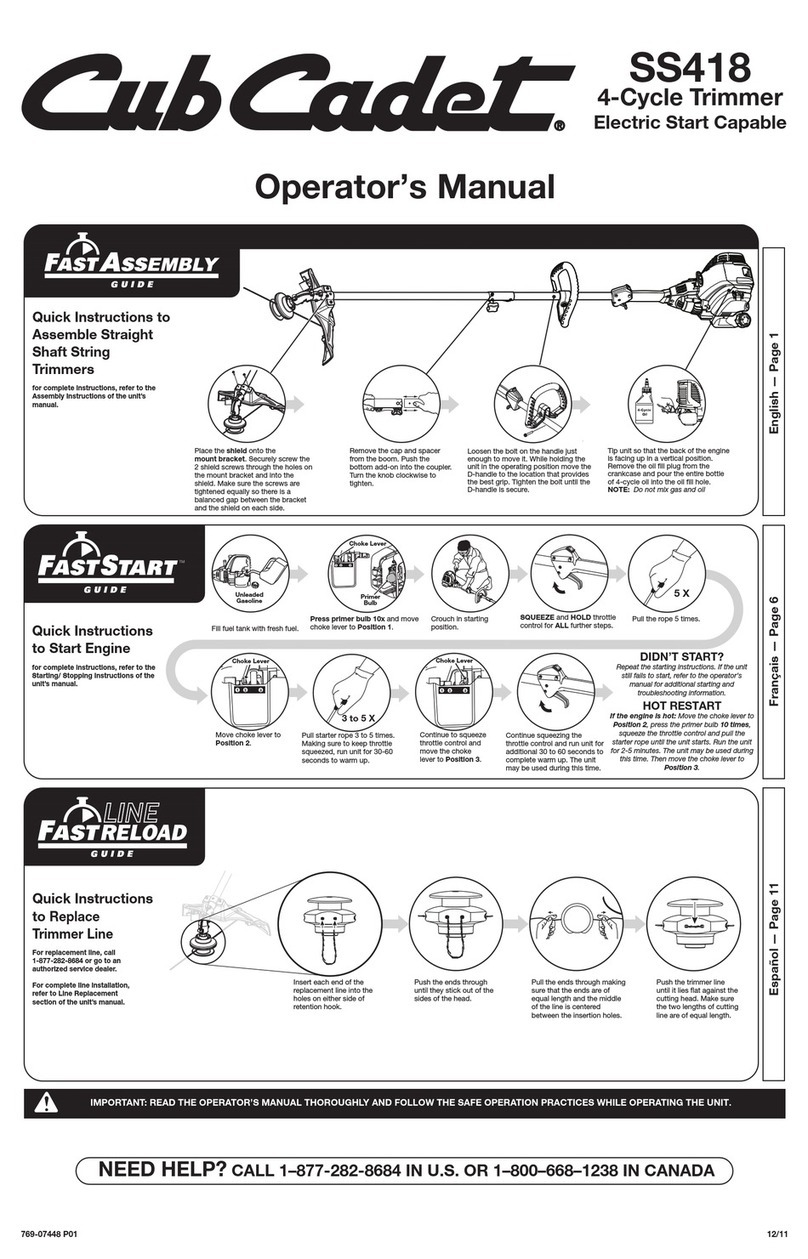 Cub Cadet SS 418 User manual