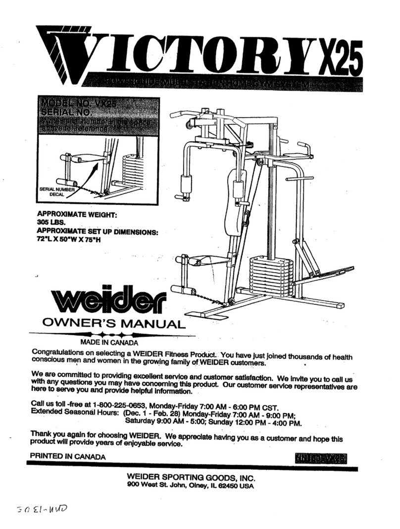 Weider Victory X25 Power Guide User manual
