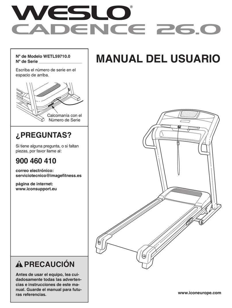 Weider Welso Cadence 26.0 Treadmill User guide Weider Welso Cadence 26.0 Treadmill User guide