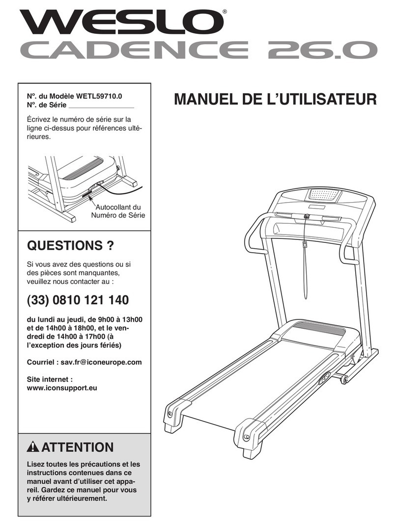 Weider Welso Cadence 26.0 Treadmill Manuel de l'utilisateur