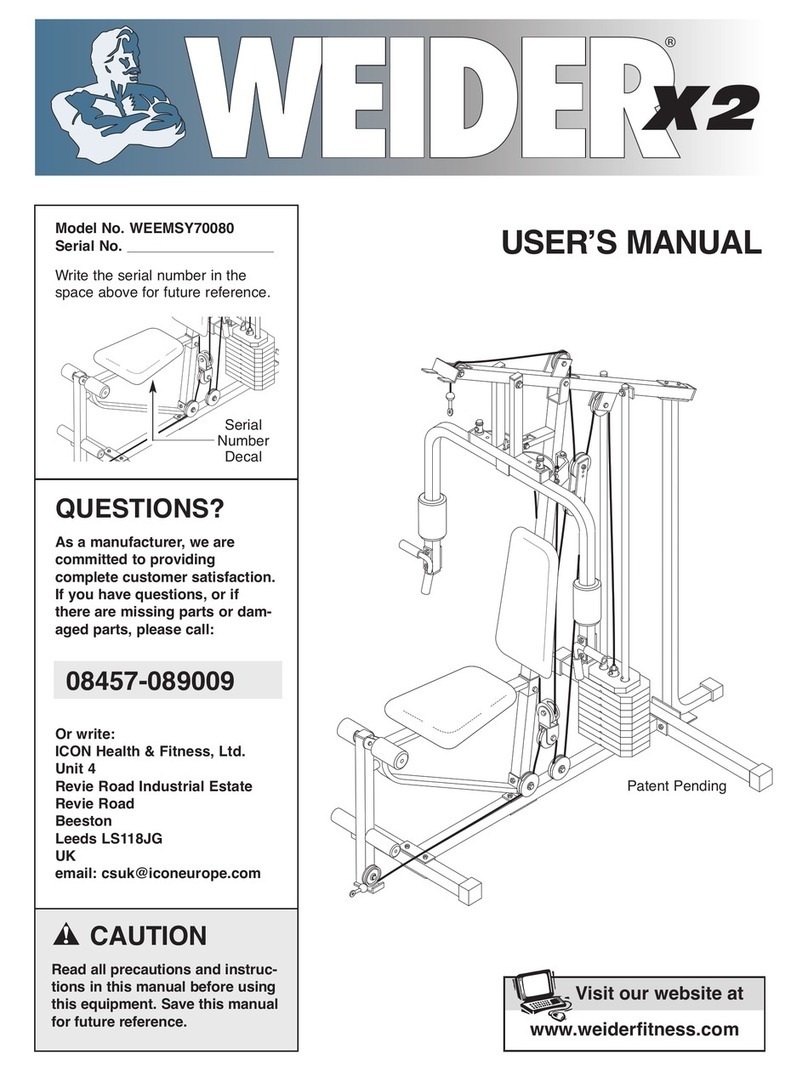 Weider Weemsy7008 X2 manual