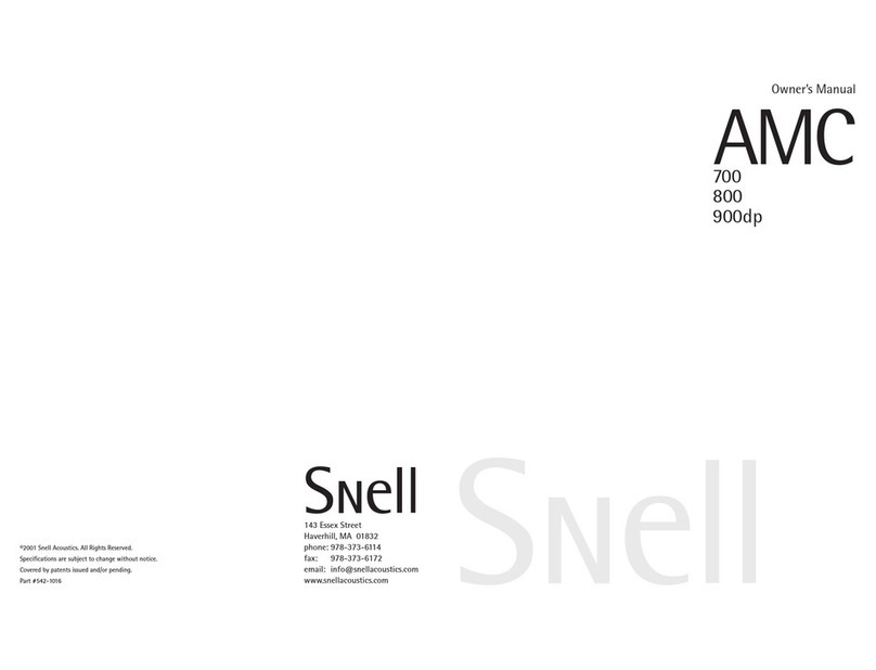 Snell AMC 800 owner's manual