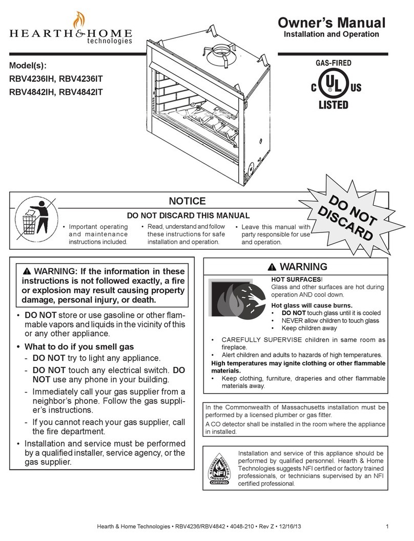 Hearth and Home Technologies RBV4236IH User manual Hearth and Home Technologies RBV4236IH User manual