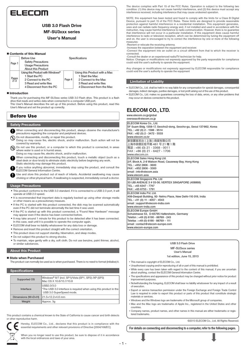 Elecom MF-SU3 Series user manual