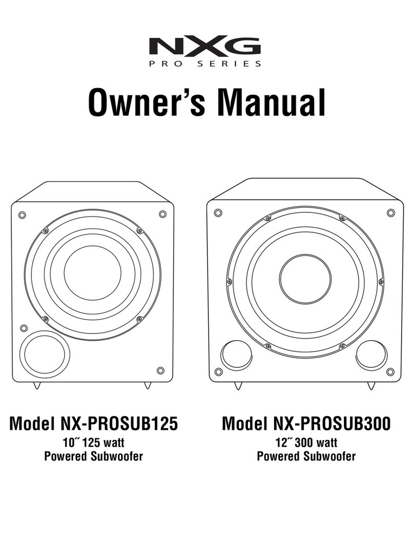 Nxg NX-PROSUB125 owner's manual