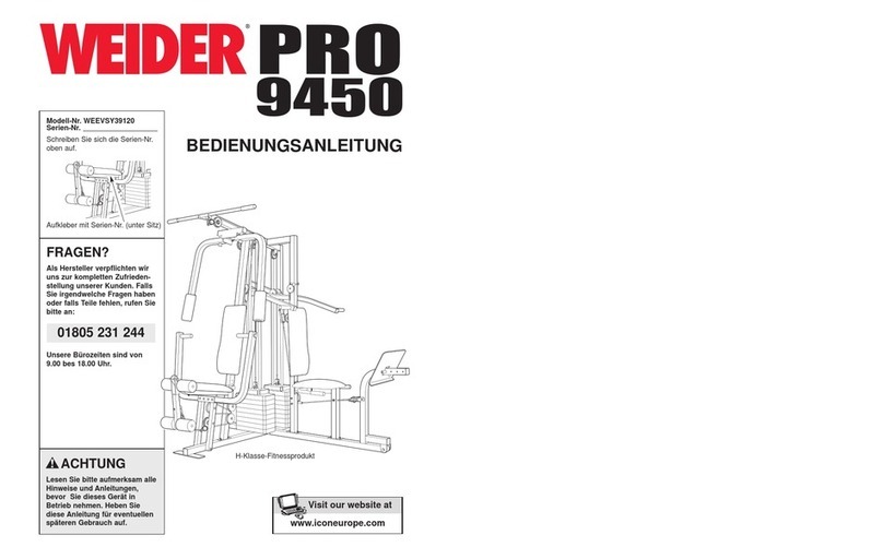 Weider Pro 9450 Bedienungsanleitung