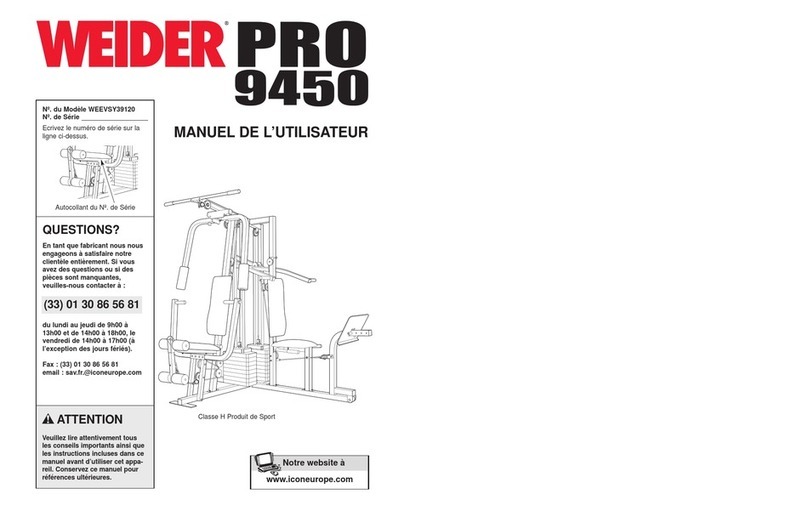 Weider Pro 9450 Manuel de l'utilisateur