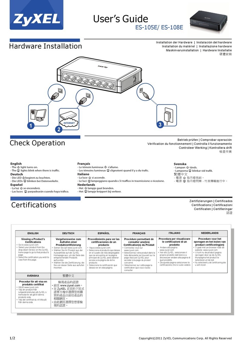 ZyXEL Communications ES-108E User manual ZyXEL Communications ES-108E User manual