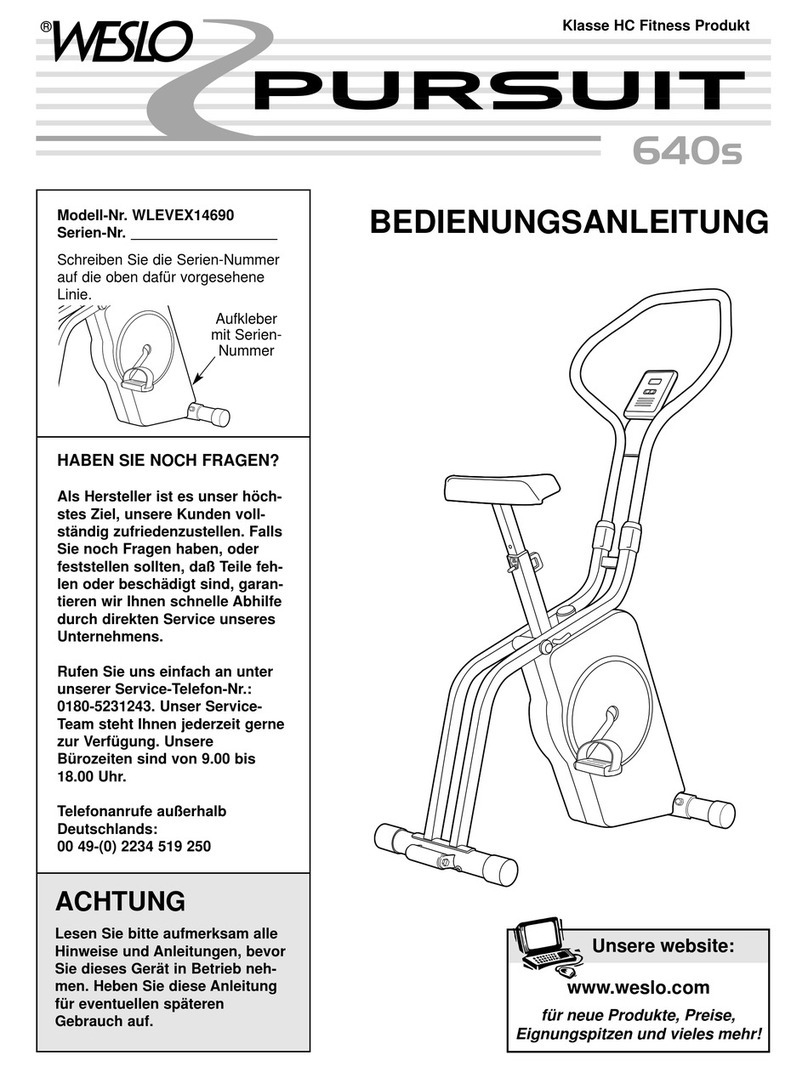 Weslo Pursuit 640s Bedienungsanleitung