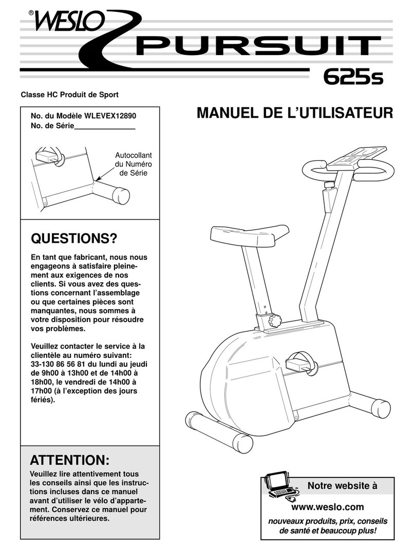 Weslo Pursuit 625s User manual