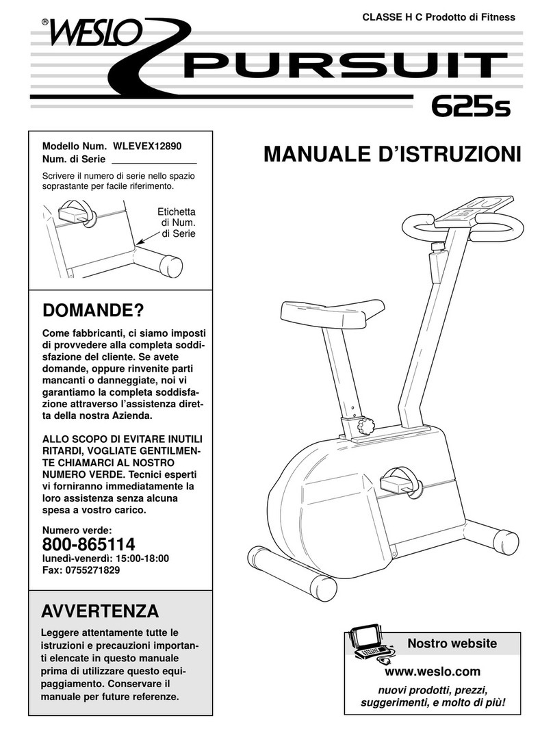 Weslo Pursuit 625s Manuale d'istruzioni