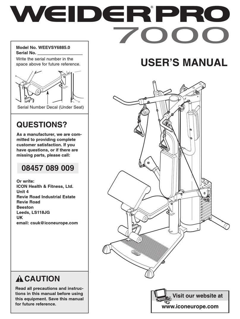 Weider Pro 7000 user manual