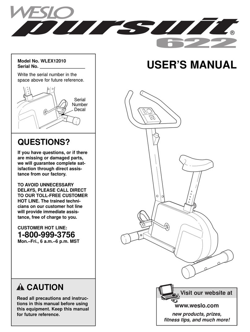 Weslo Pursuit 622 User manual