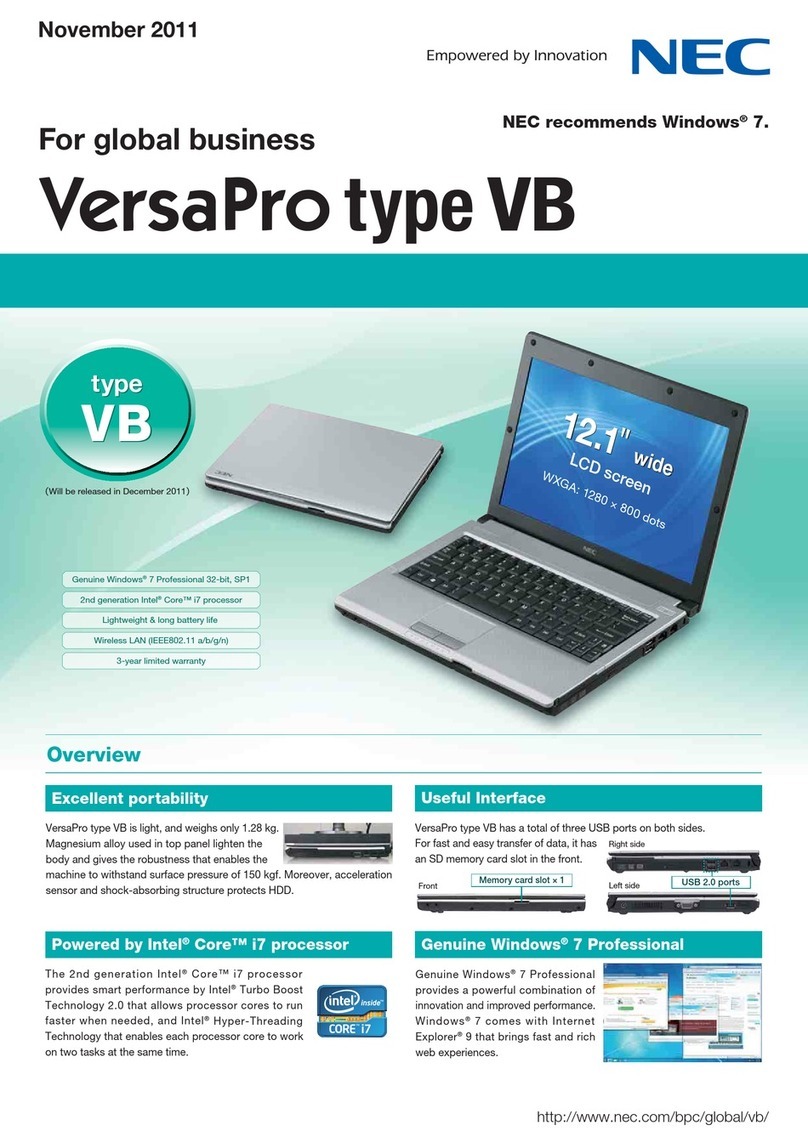 NEC VersaPro VG17H/BB-D Specifications