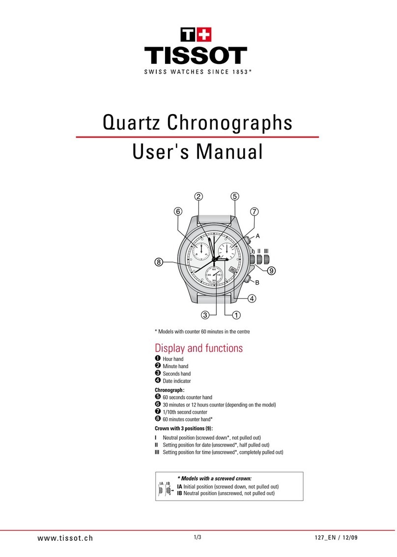 Tissot Quartz Chronographs user manual