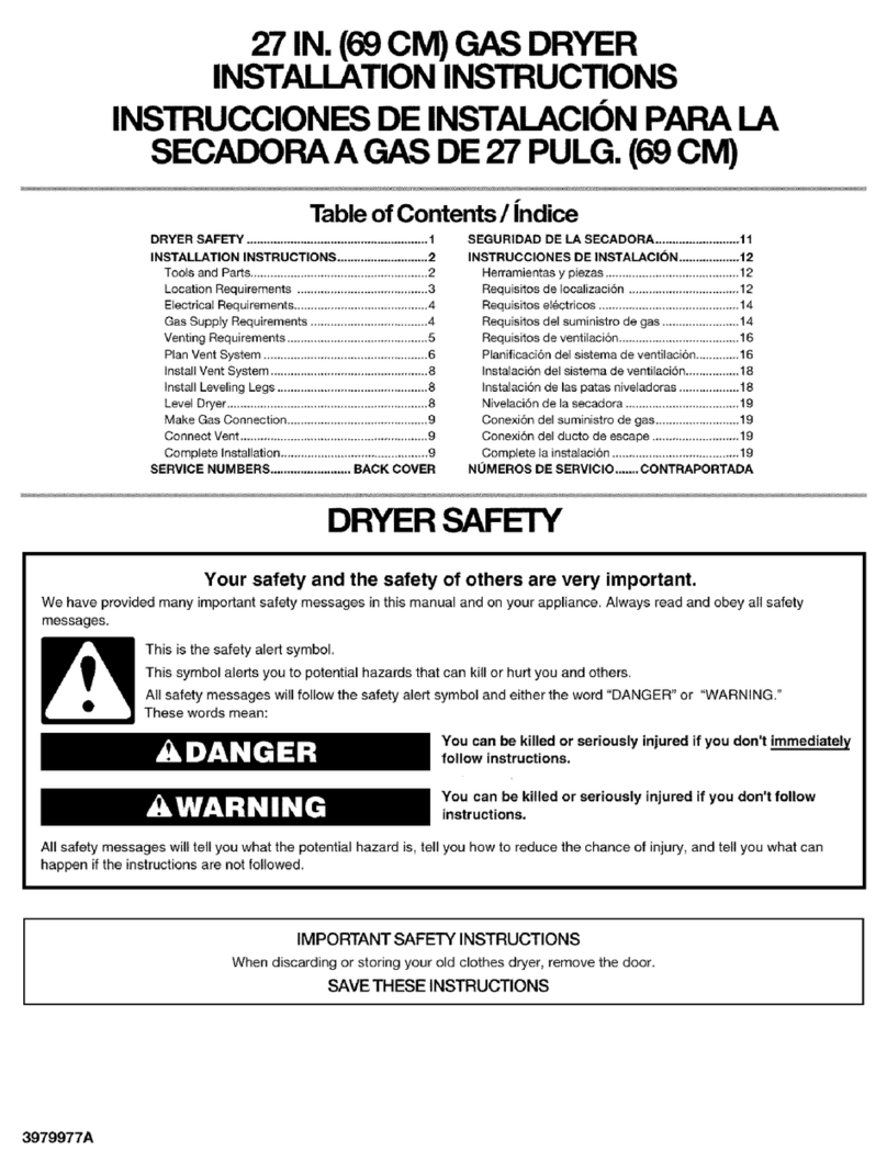 Kenmore 27 IN. (69 CM) installation instructions