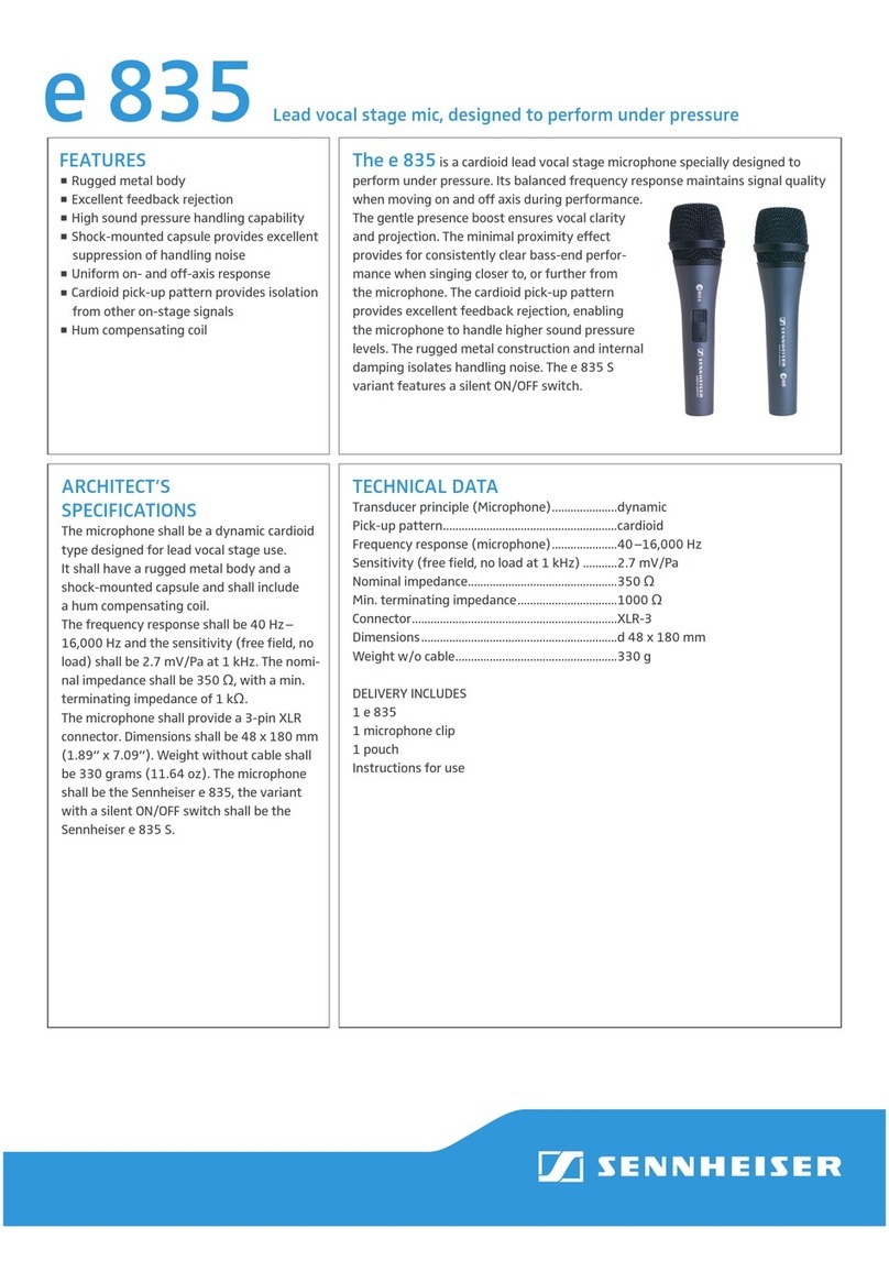 Sennheiser Evolution E 835 Specifications