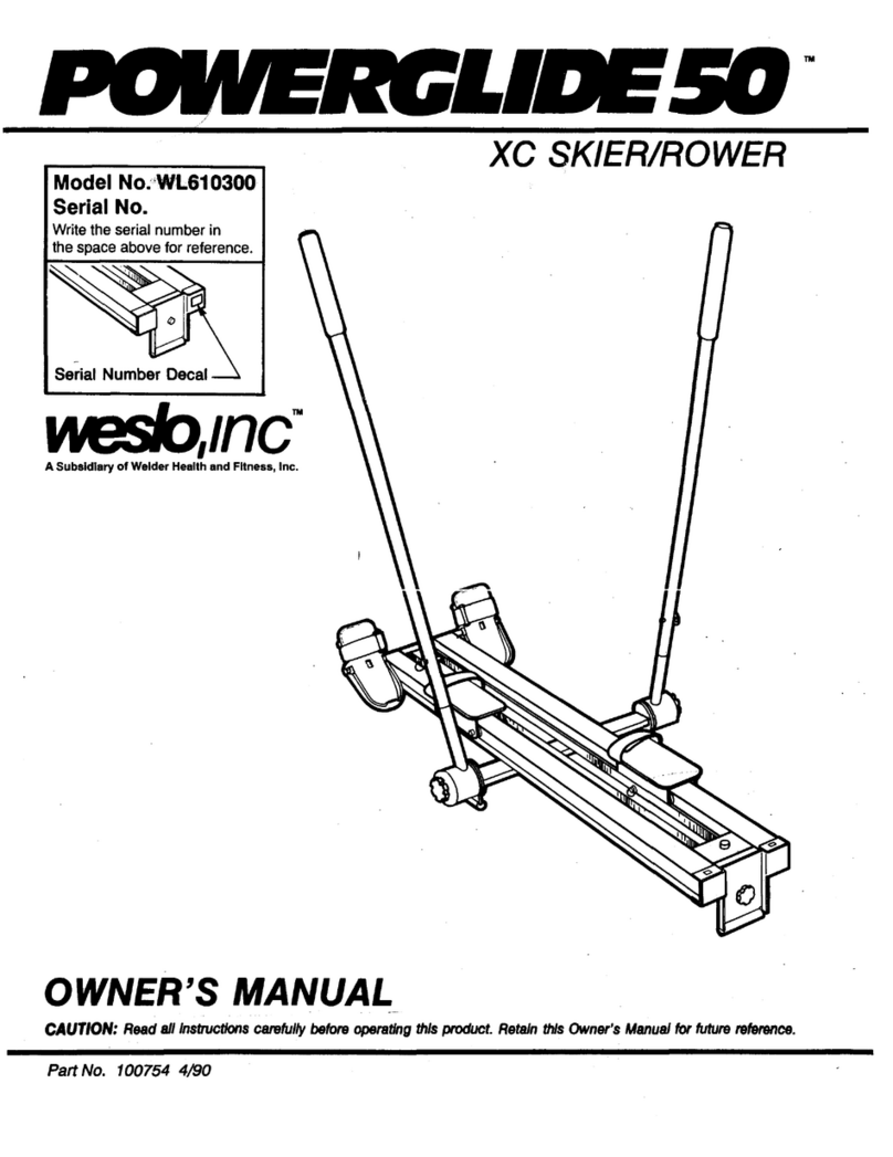 Weslo Wl61030powerglide 50 owner's manual