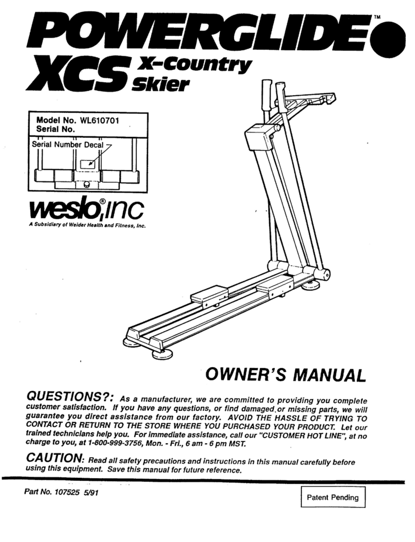 Weslo Wl61070powerglide Xcs manual