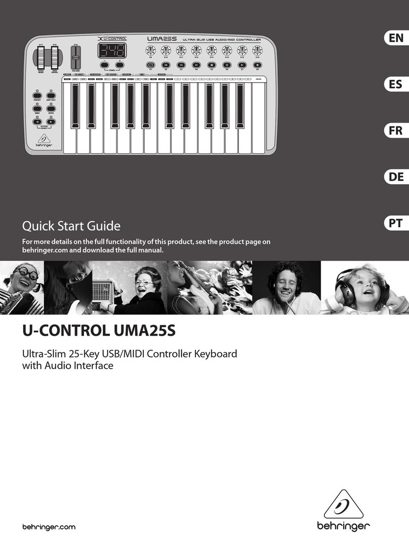 Behringer U-CONTROL UMA S UMA25S quick start guide