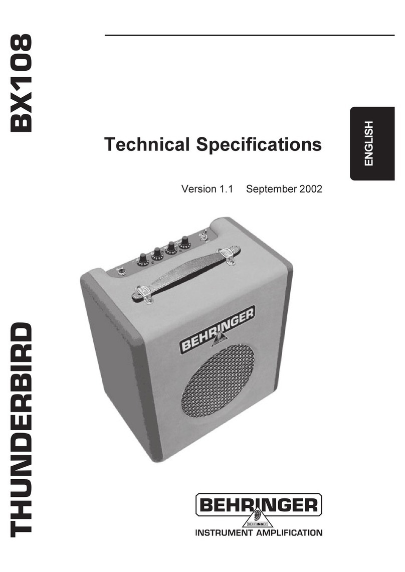 Behringer Thunderbird BX108 User manual