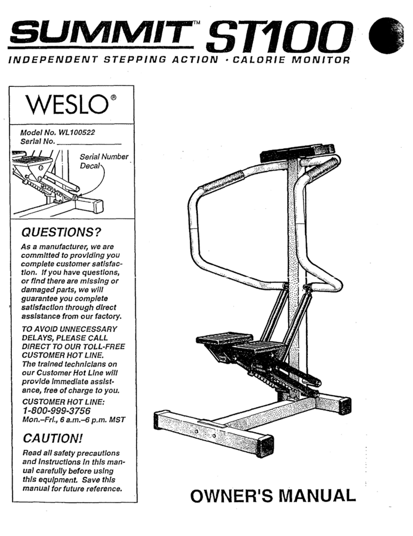 Weslo Summit St100 User manual