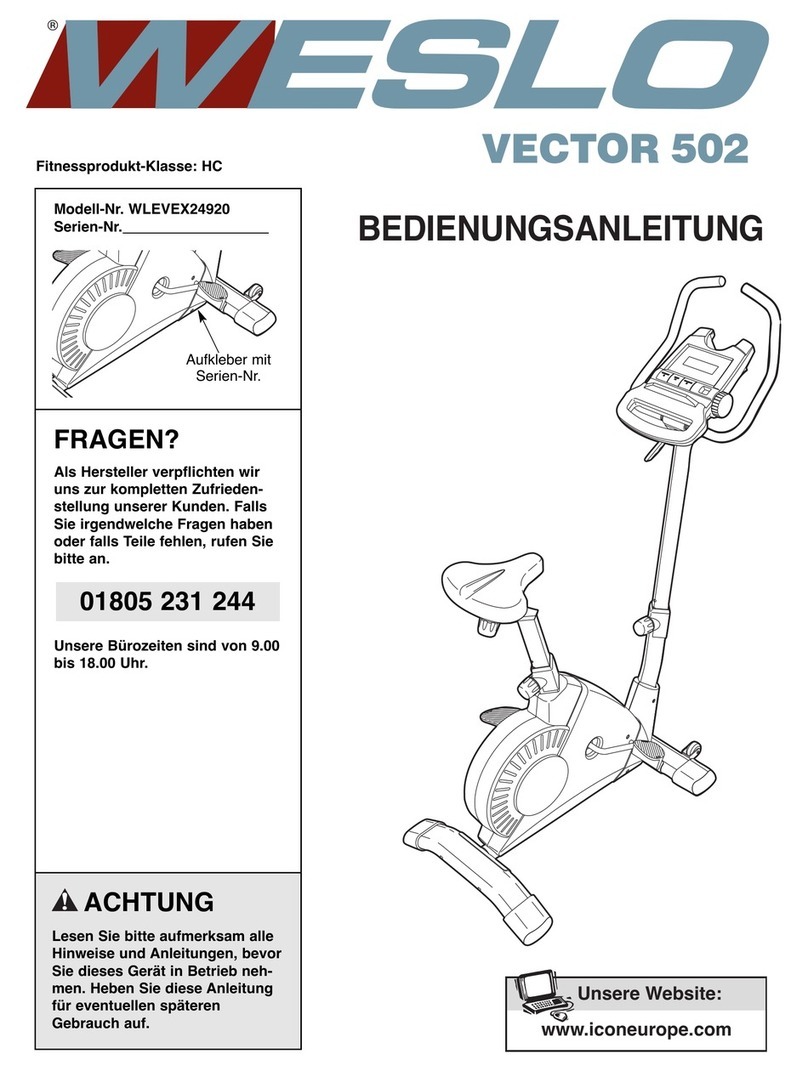 Weslo Vector 502 Bedienungsanleitung