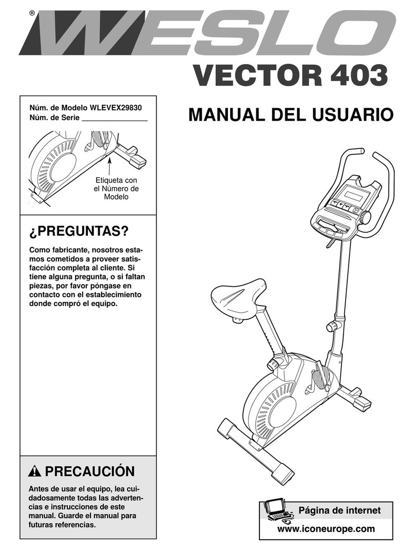 Weslo Vector 403 Bike Manual Del Usuario