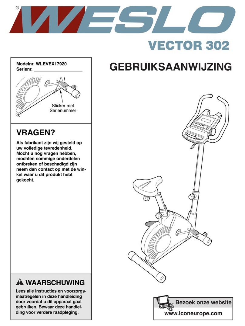 Weslo Vector 302 Gebruiksaanwijzing