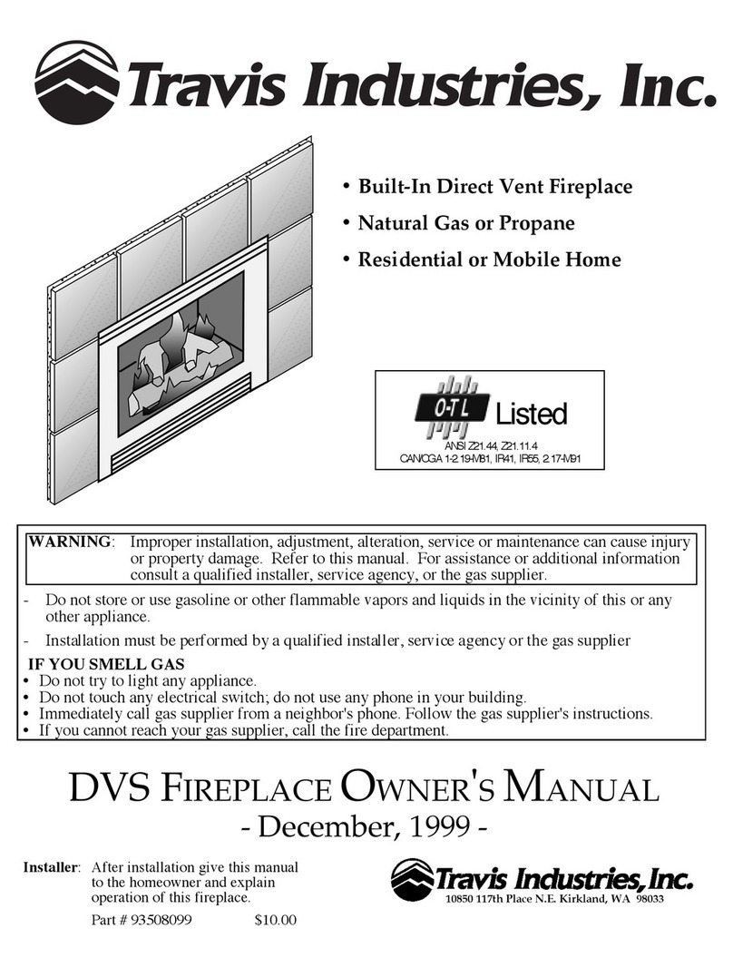 Travis Industries DVS FIREPLACE owner's manual
