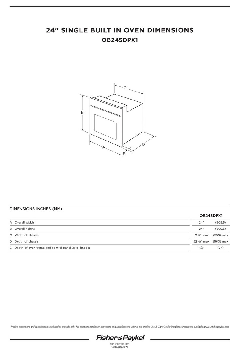 Fisher & Paykel OB24SDPX2 Product dimensions