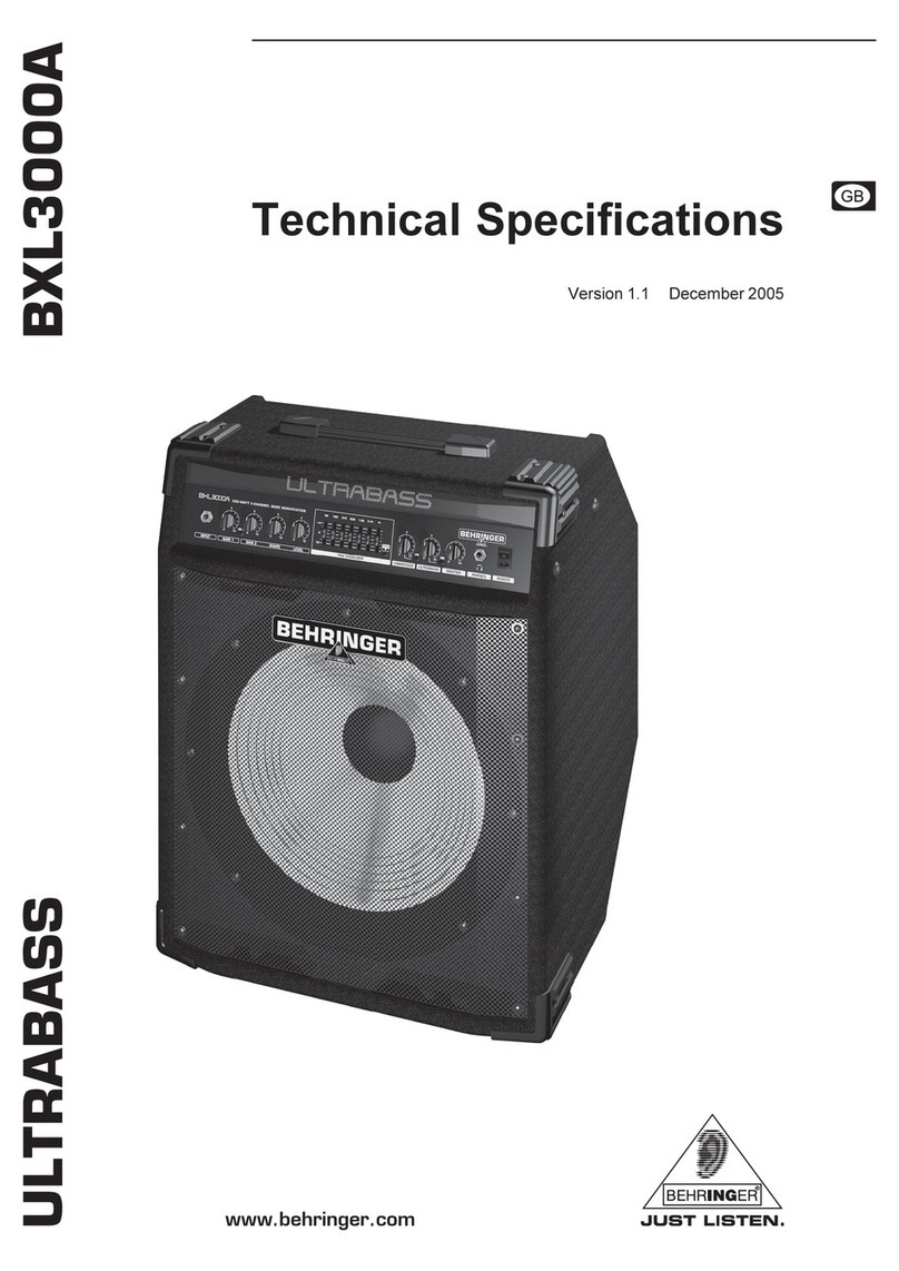 Behringer Ultrabass BXL3000A User manual