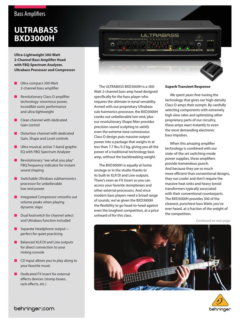 Behringer ULTRABASS BXD3000H User manual