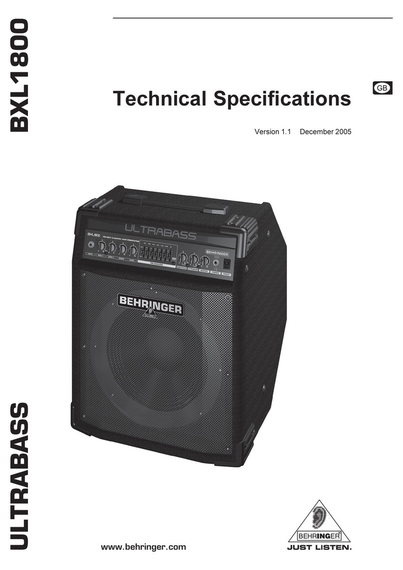 Behringer Ultrabass BXL1800 Technical specifications