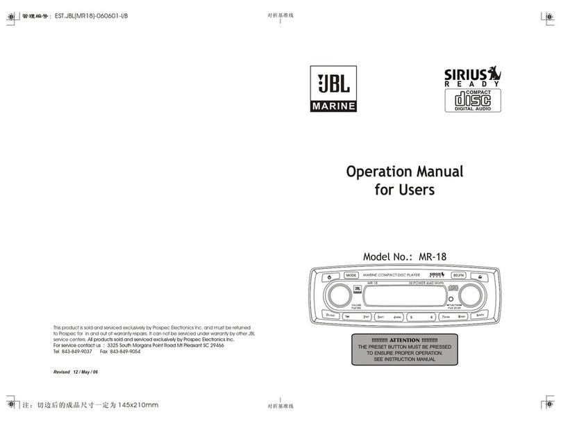 JBL MR-18 Operation manual