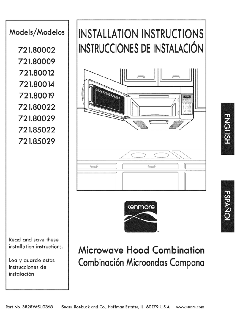 Kenmore 721.80002 installation instructions