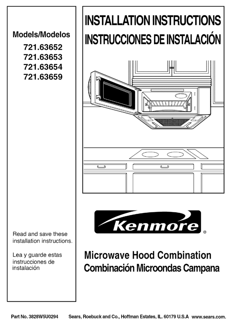 Kenmore 721.63652 installation instructions