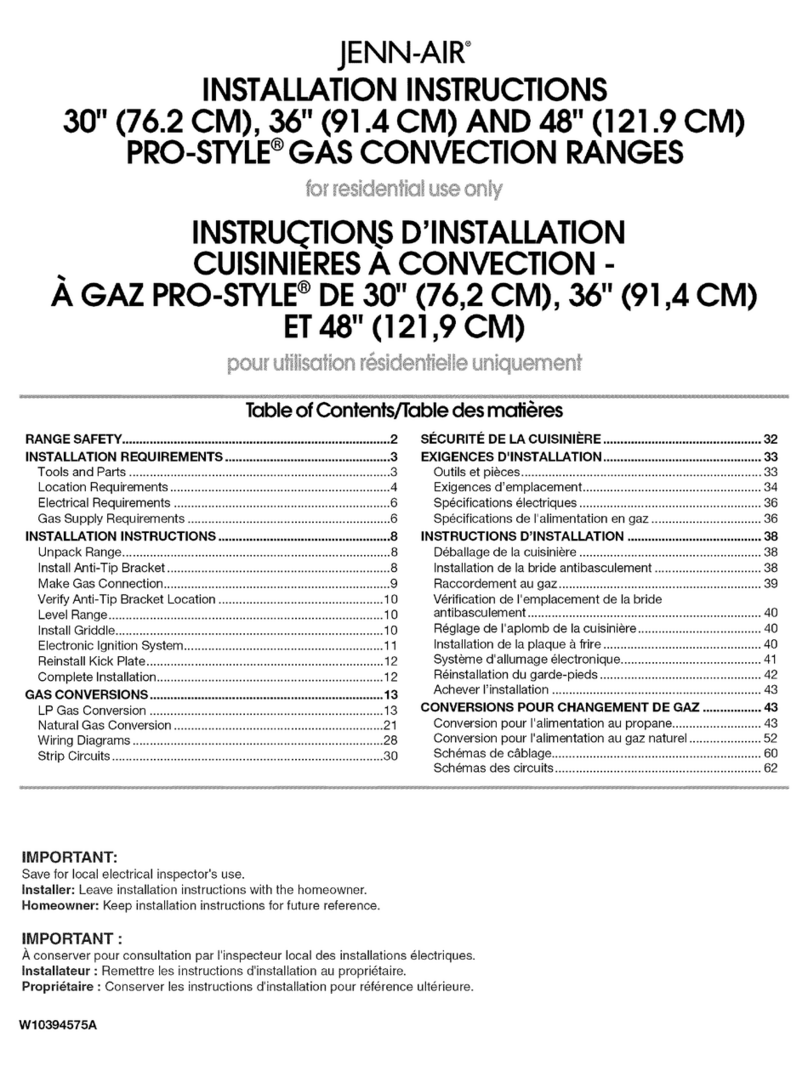 Jenn-Air PRO-STYLE JGRP430WP01 installation instructions