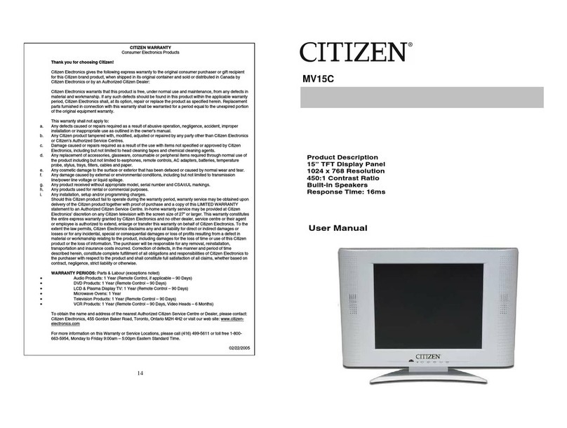 Citizen MV15C User manual
