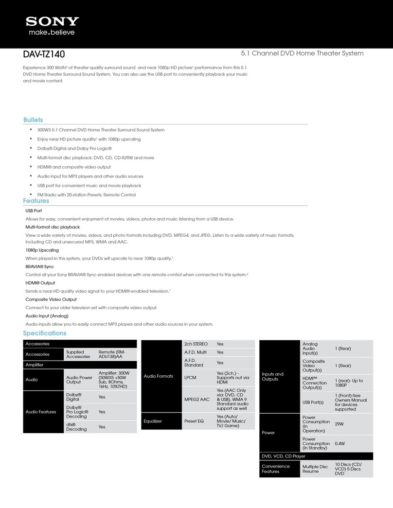 Sony DAV-TZ140 User manual